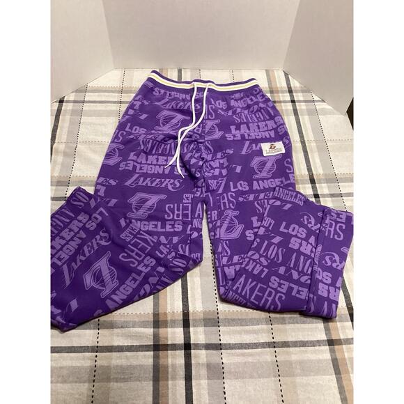 Womens NBA Los Angeles Lakers Purple Wide Leg Sweatpants - Sz XS - Picture 1 of 9